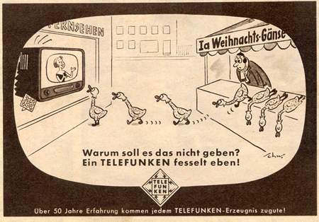 Werbeanzeige 1955 "Ein Telefunken fesselt eben!"